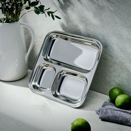 DALCINI™ Stainless Small 3-Section Kid-Friendly Divided Tray