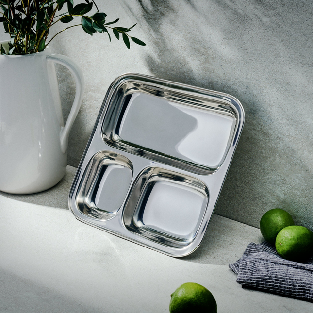 DALCINI™ Stainless Small 3-Section Kid-Friendly Divided Tray