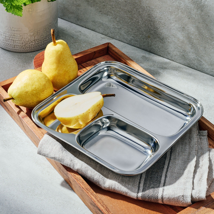 DALCINI™ Stainless Small 3-Section Kid-Friendly Divided Tray