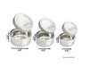 DALCINI™ Stainless Round Snack Trio Mix of 3 Containers Dalcini Stainless