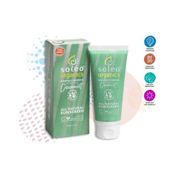 Soleo Organics Everyday Extra-Lite Natural Sunscreen - Coconut - Hello Charlie 