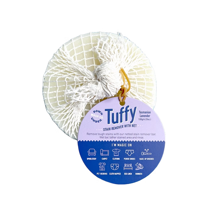 Downunder Wash Co. Tuffy Stain Remover Bar With Net - Tasmanian Lavender 120g