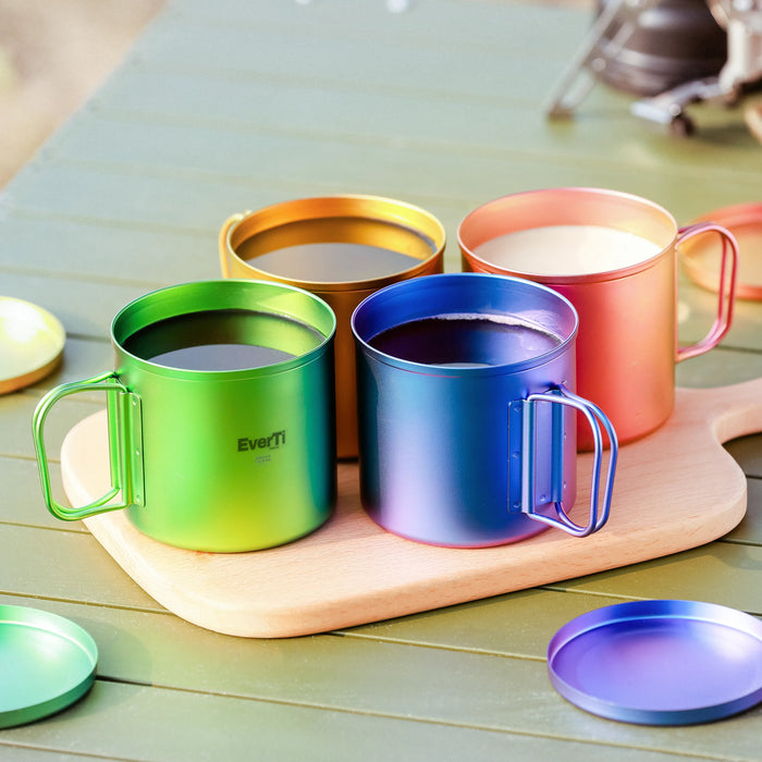 Aura Non-Coating Titanium Mug – 400ml – Pink Mist EverTi