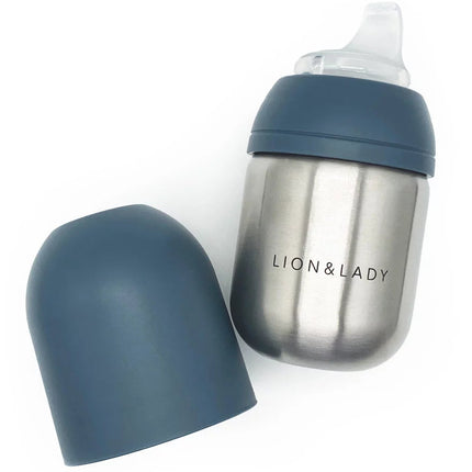 Lion & Lady Stainless Steel Sippy Cup 210ml - French Navy-Lion & Lady-Hello Charlie