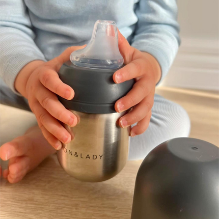 Lion & Lady Stainless Steel Sippy Cup 210ml - French Navy-Lion & Lady-Hello Charlie