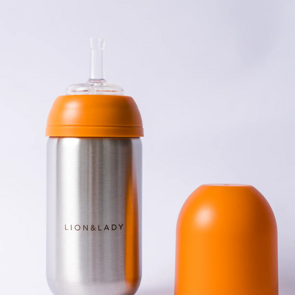 Lion & Lady Toddler Stainless Steel Straw Bottle 350ml