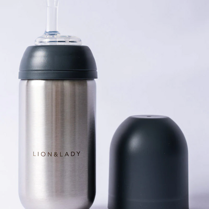 Lion & Lady Toddler Stainless Steel Straw Bottle 350ml