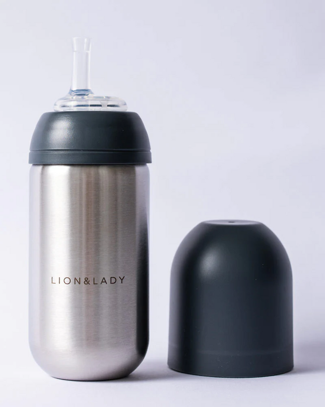 Lion & Lady Toddler Stainless Steel Straw Bottle 350ml