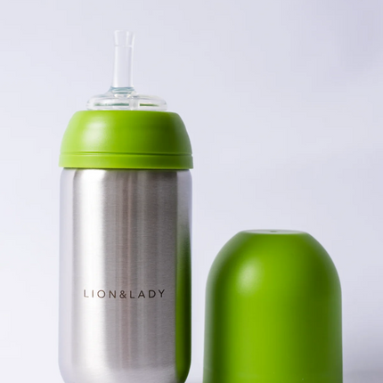 Lion & Lady Toddler Stainless Steel Straw Bottle 350ml