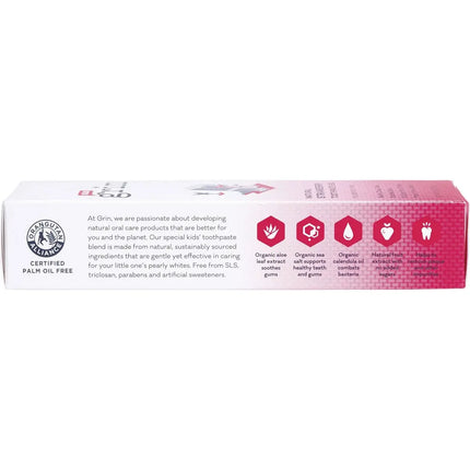 Grin Kids Natural Toothpaste Strawberry 70g-Grin-Hello Charlie