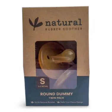 Natural Rubber Soothers - Round Twin Pack Natural Rubber Soothers