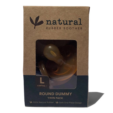 Natural Rubber Soothers - Round Twin Pack Natural Rubber Soothers
