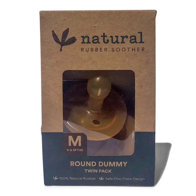 Natural Rubber Soothers - Round Twin Pack Natural Rubber Soothers