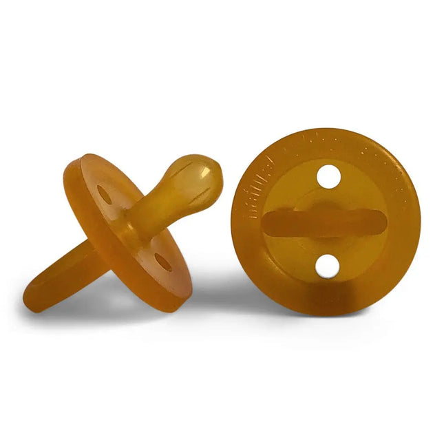 Natural Rubber Soothers - Round Twin Pack Natural Rubber Soothers