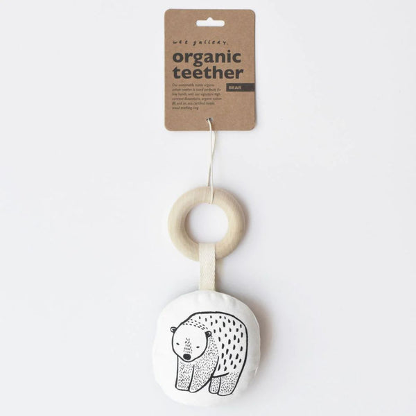 Wee Gallery Bear Teether with Wooden Ring