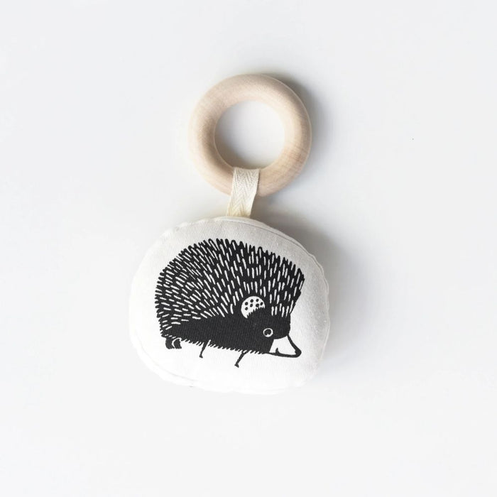 Wee Gallery Hedgehog Teether with Wooden Ring - Hello Charlie 