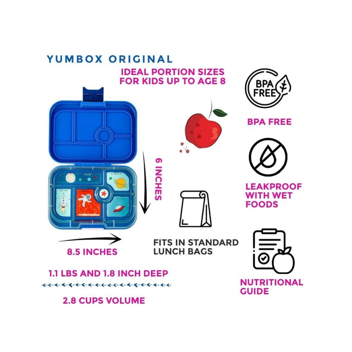 Yumbox Original Bento Lunch Box - Neptune Blue - Hello Charlie 