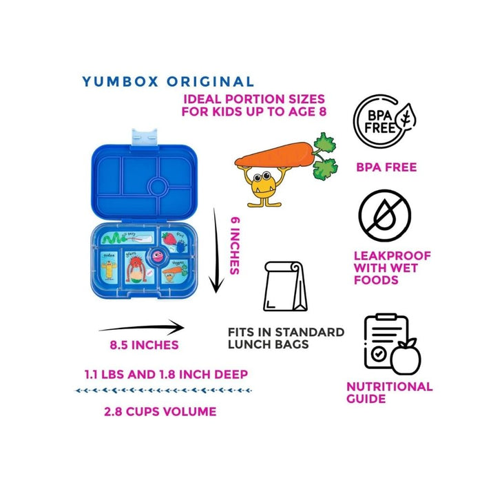 Yumbox Original Bento Lunch Box - True Blue - Hello Charlie 
