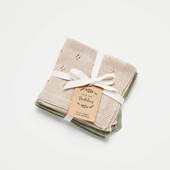 Organic Cotton Wash Cloth Set Fawn