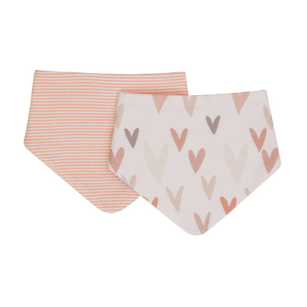 All4Ella Bandana Bibs 2pk - Hearts