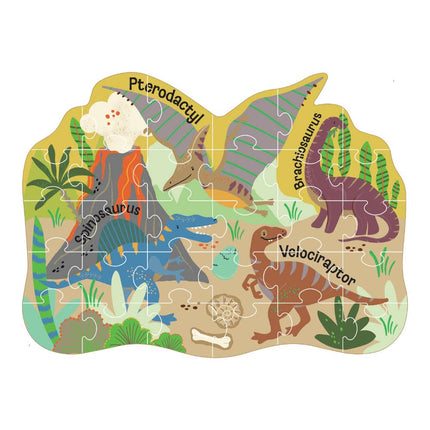 Floss & Rock 30 pc Shaped Jigsaw Puzzle - Dinosaur