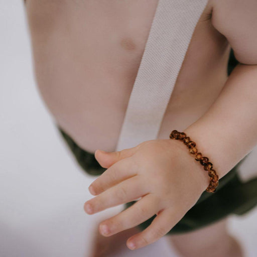 Amber Love Baltic Amber Teething Bracelet/Anklet - Olive Love - Hello Charlie