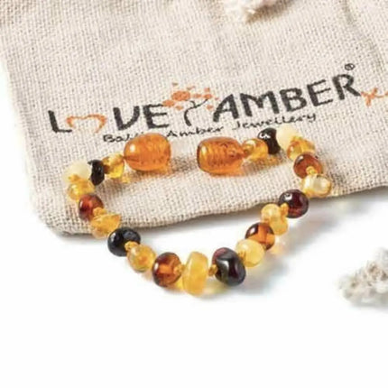 Amber Love Baltic Amber Teething Bracelet/Anklet - Rainbow Love-Amber Love-Hello Charlie