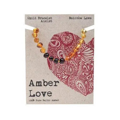 Amber Love Baltic Amber Teething Bracelet/Anklet Rainbow Love