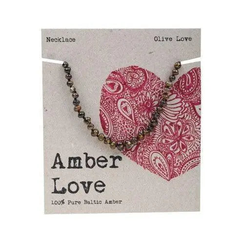 Amber Love Baltic Amber Teething Necklace - Olive Love-Amber Love-Hello Charlie