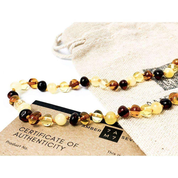 Amber Love Baltic Amber Teething Necklace - Rainbow Love--Hello-Charlie