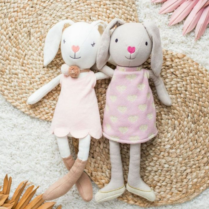 Apple Park Organic Knit Bunny Pals - Luella Bunny--Hello-Charlie