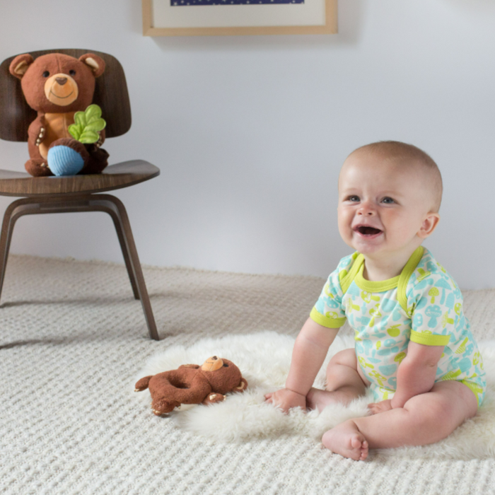 Apple Park Organic Soft Rattle--Hello-Charlie