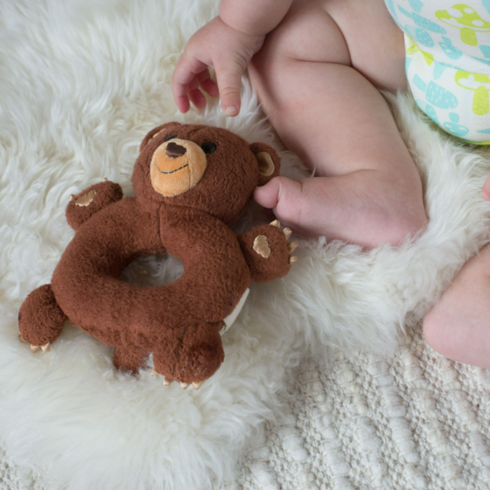 Apple Park Organic Soft Rattle--Hello-Charlie