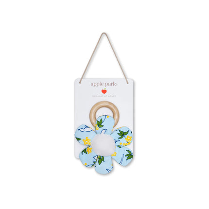 Apple Park Teething Baby Rattles - Enchanted Leaves Blue-Apple Park-Hello Charlie