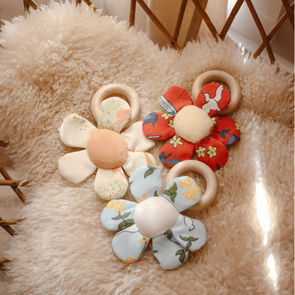Apple Park Teething Baby Rattles - Enchanted Leaves Blue-Apple Park-Hello Charlie