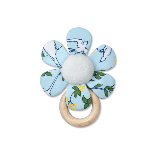 Apple Park Teething Baby Rattles - Enchanted Leaves Blue - Hello Charlie