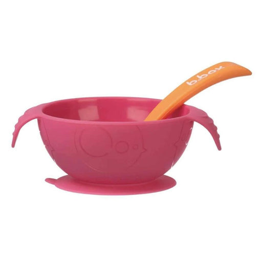 b.box Feeding Set - Silicone Bowl + Spoon-Strawberry Shake-Hello-Charlie