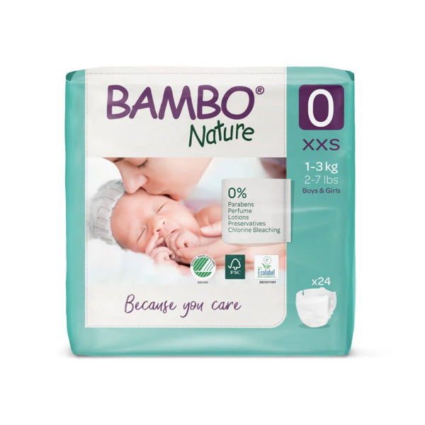 Bambo Nature Eco Nappies Premature Size 0 - Pack--Hello-Charlie