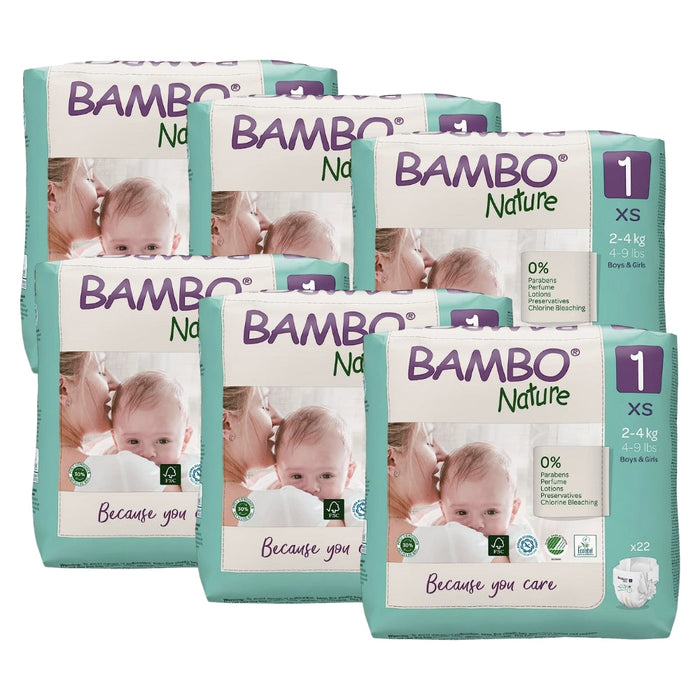 Bambo Nature Eco Nappies Size 1 XS - Pack - Hello Charlie 