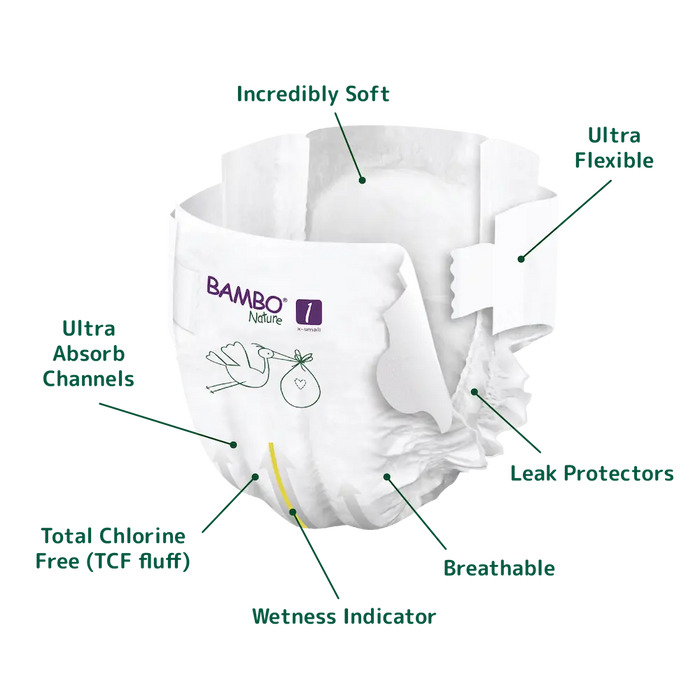 Bambo Nature Eco Nappies Size 1 XS - Bulk - Hello Charlie