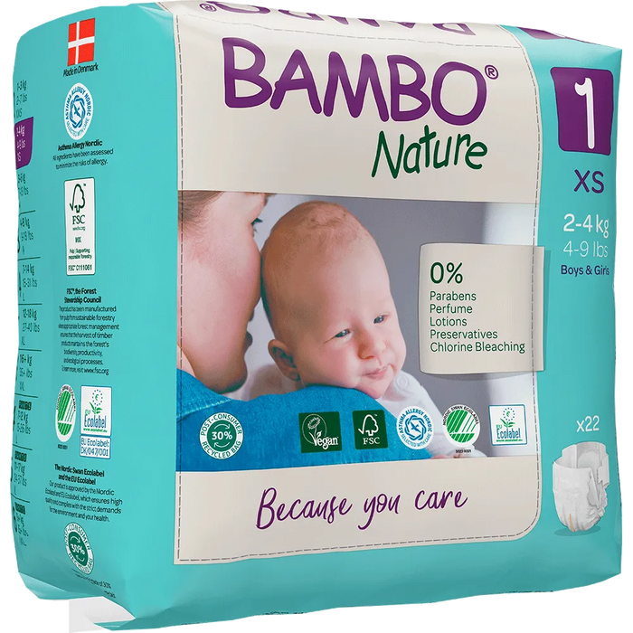 Bambo Nature Eco Nappies Size 1 XS - Bulk - Hello Charlie