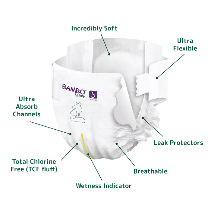 Bambo Nature Eco Nappies Size 5 XL - Bulk - Hello Charlie