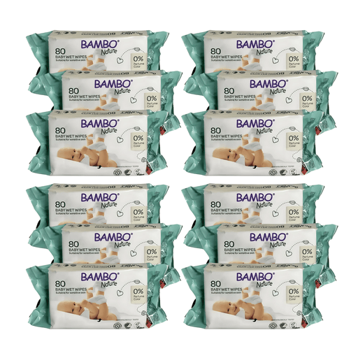 Bambo Nature Fragrance Free Baby Wipes - Bulk Buy - 12 Packs - Hello Charlie