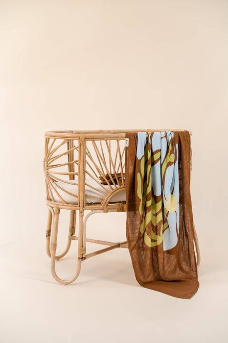 Organic Muslin Swaddle - Fleur (Limited Edition): Fleur - Umber