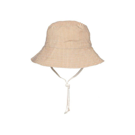 Bedhead Explorer Reversible Infant & Kids Classic Bucket Sun Hat - Frankie / Flax-Bedhead Hats-Small-Hello Charlie