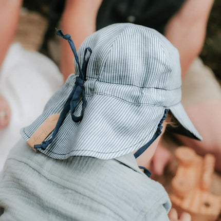 Bedhead Lounger Reversible Infant Flap Hat - Charlie / Indigo-Bedhead Hats-Hello Charlie