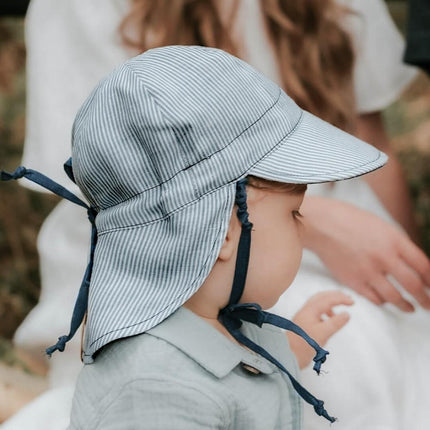Bedhead Lounger Reversible Infant Flap Hat - Charlie / Indigo-Bedhead Hats-Hello Charlie