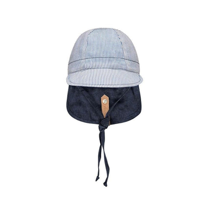 Bedhead Lounger Reversible Infant Flap Hat - Charlie / Indigo-Bedhead Hats-Hello Charlie
