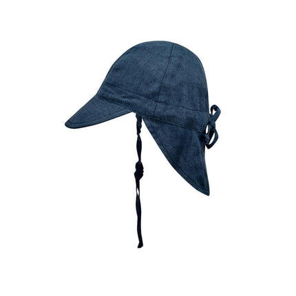 Bedhead Lounger Reversible Infant Flap Hat - Charlie / Indigo-Bedhead Hats-Hello Charlie