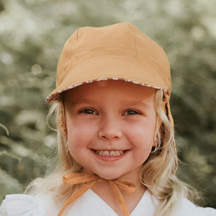 Bedhead Lounger Reversible Infant Flap Hat - Marie / Maize-Bedhead Hats-Hello Charlie